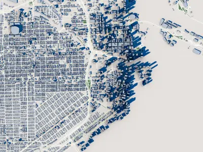 Cityscape Miami Florida USA 3D model purchase