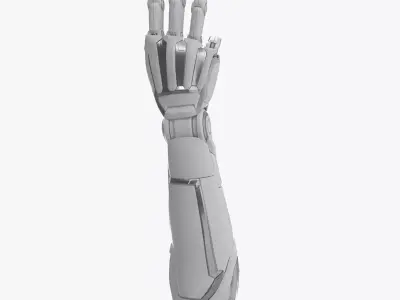 Cyborg arm 3 fingers 3D model