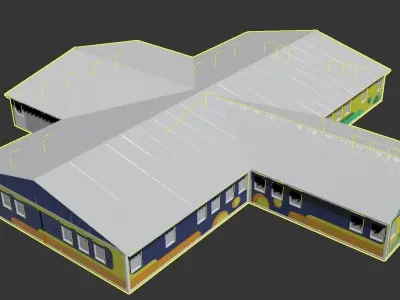  Kindergarten Modular Building 460m2 3D model