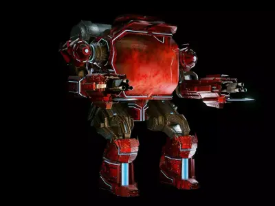 Scifi Robot Low-poly 3D model
