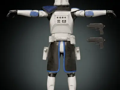 Captain Rex Live Action 3D Model Animation Ready Low-poly 3D model