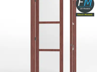 Six panel double window 3D model