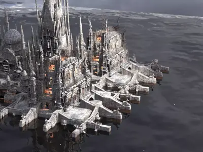 Winter themed Cult Castle kit bash 3D model