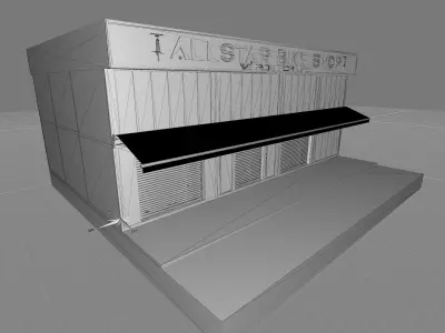 Retail Store Exterior Low-poly 3D model
