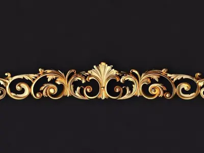 dekor gold ornate border 3D model purchase