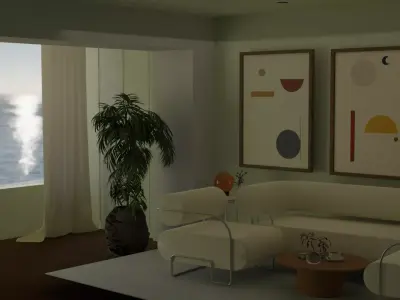 Modern living room 3D model