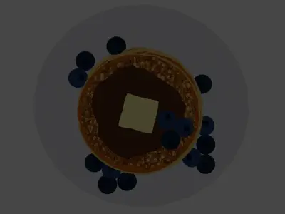 Pancakes With Blueberrys 3D Model Low-poly 3D model