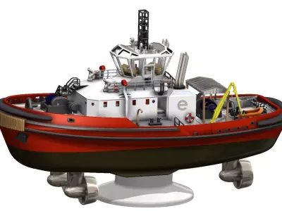 Modern Azimuth-Propelled Rotor Tug  3D print model