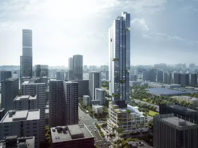 Modern Mixed-Use Skyscraper Complex 3D model