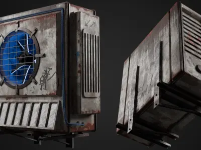 Air Conditioner Low-poly 3D model