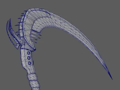 Superfuntimes Fantasy  Jade Python Scythe Low-poly 3D model