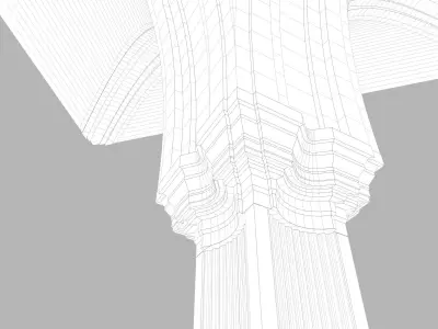 Fantasy column with vault 3D model