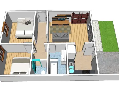House - Floor Plan 3D 3D print model