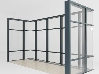 Panoramic glazing Stained glass B1 Low-poly 3D model