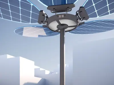 Solar Battery Light - Flower 3D model