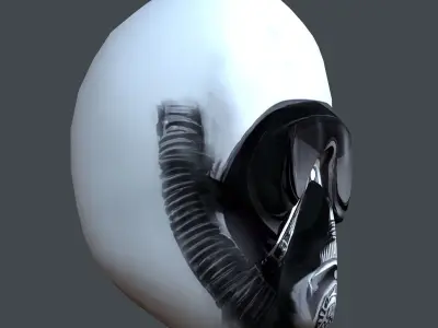 Gas mask helmet scifi Low-poly character art game Low-poly 3D model