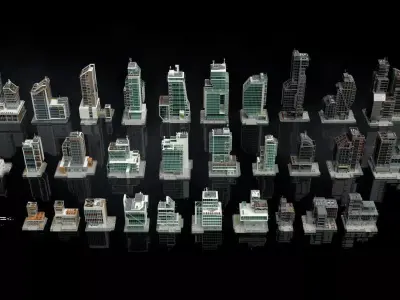 Realistic Urban Skyscraper Pack 3D model
