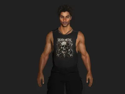 AAA 3D REALISTIC AFRICAN MALE CHARACTER - STREET STYLE GTA FUNKY Low-poly 3D model