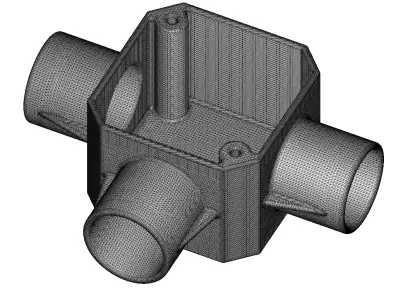 Plastic Premium Tee Junction Box Toy 3D model