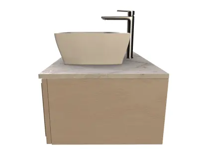 Modern Bathroom Vanity with Vessel Sink 3D model