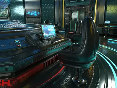 Sci Fi Interior Station 3D model