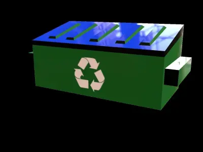 Simple Recycling Container Pack Low-poly 3D model