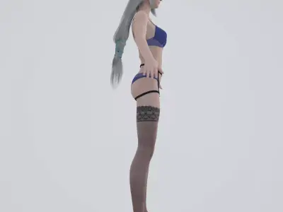 Jill Warrick Low-poly 3D model