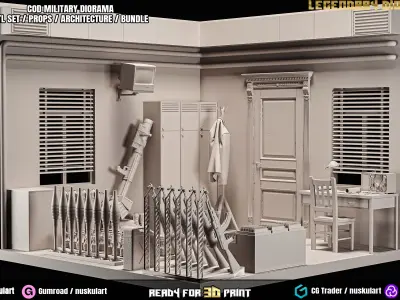 COD - Military Room - Collectible 3D Printing Diorama Stl Pack 3D print model