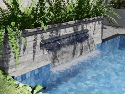 JOEY 2m wide sheet lumion fountain Low-poly 3D model