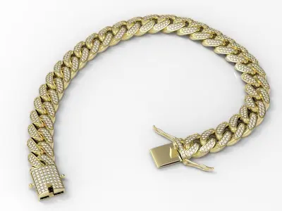 DIAMOND LUXYRY CUBAN LINK CHAIN BRACELET OR NECKLACE 3D print model