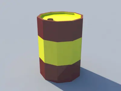 3D model Low Poly Warehouse with Forklift and Truck Low-poly 3D model