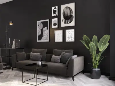 livingroom scene 02 3D model