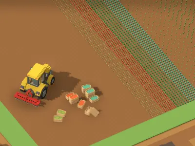 Voxel Farming Low-poly 3D model