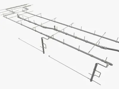 Industrial Pipes 3D Model 3D model