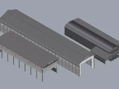 Warehouse collection floor plan of building 3D model