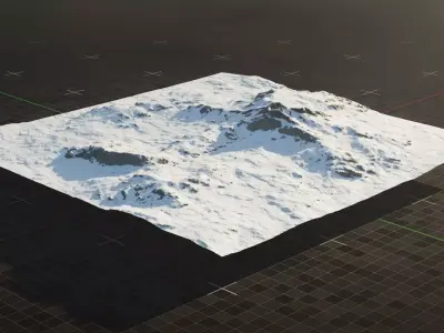 Tundra Mountain Terrain 1 3D model