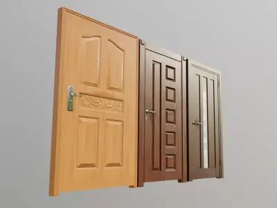 contemporary architecture doors Low-poly 3D model