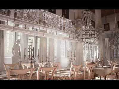 PalaceHall Low-poly 3D model