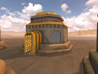 SciFi Desert Building 4 Low-poly 3D model