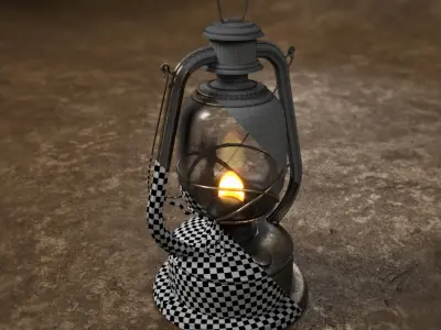 Medieval lantern Low-poly 3D model