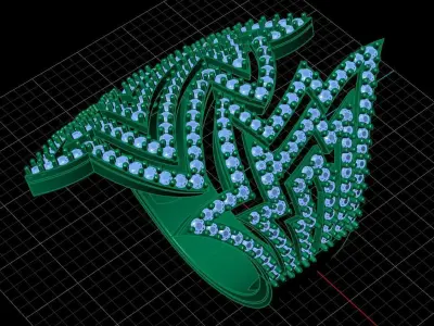Diamond Ring for Women 3D print model 28