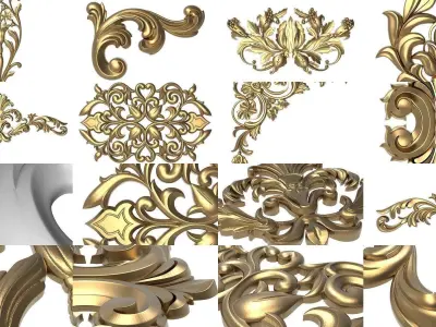  40 decorative pattern ready for 3D printing 3D Model Pack