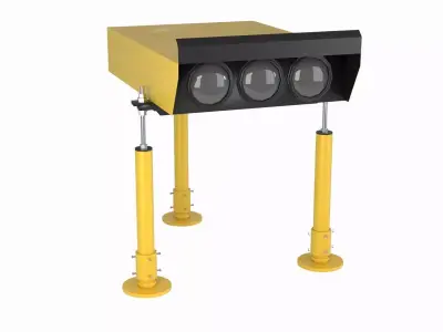 PAPI Airport Approach Light Precision Approach Path Indicator Low-poly 3D model