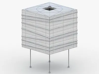 1410 - Paper Lamp Low-poly 3D model