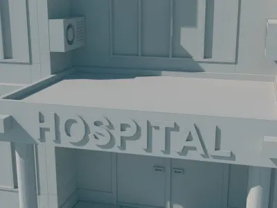 HOSPITAL LOW-POLY STYLE Free low-poly 3D model
