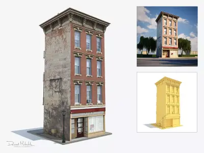 Apartment House 136 Low-poly 3D model