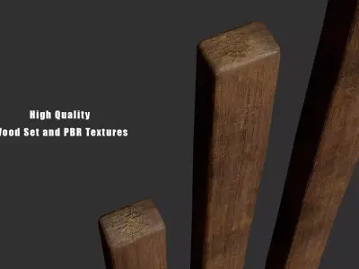 40 plus Ultimate Wooden Directional Sings Pack Game Ready Models Low-poly 3D model