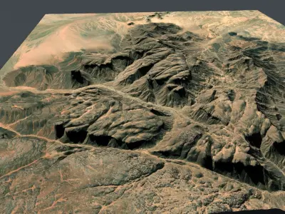 Mountain landscape Haggar Sahara Algeria 3D model