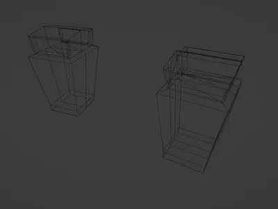 Lowpoly Retro Trash Cans Low-poly 3D model
