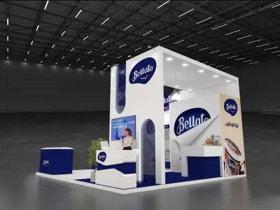 6x6 exhibition stand 3 side open 3D model